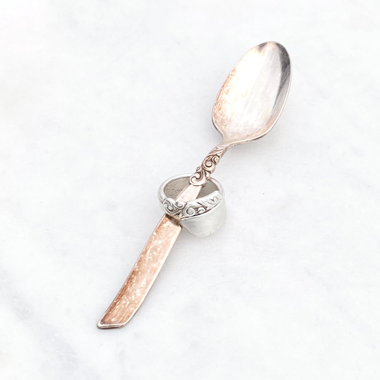 Tiny South Seas 1955, Custom Size, Demi Spoon Ring, Vintage Spoon Ring Rings callistafaye   
